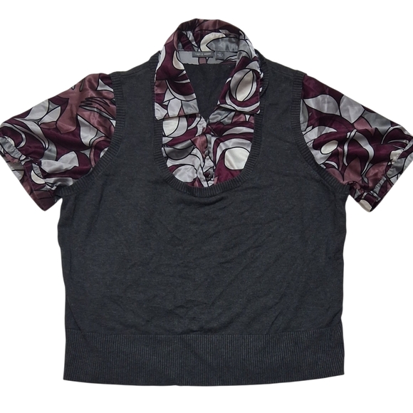 Apt. 9 Tops - SALE EUC apt. 9 Sz. 2XL Dark Gray/Purple Faux Vest/Blouse